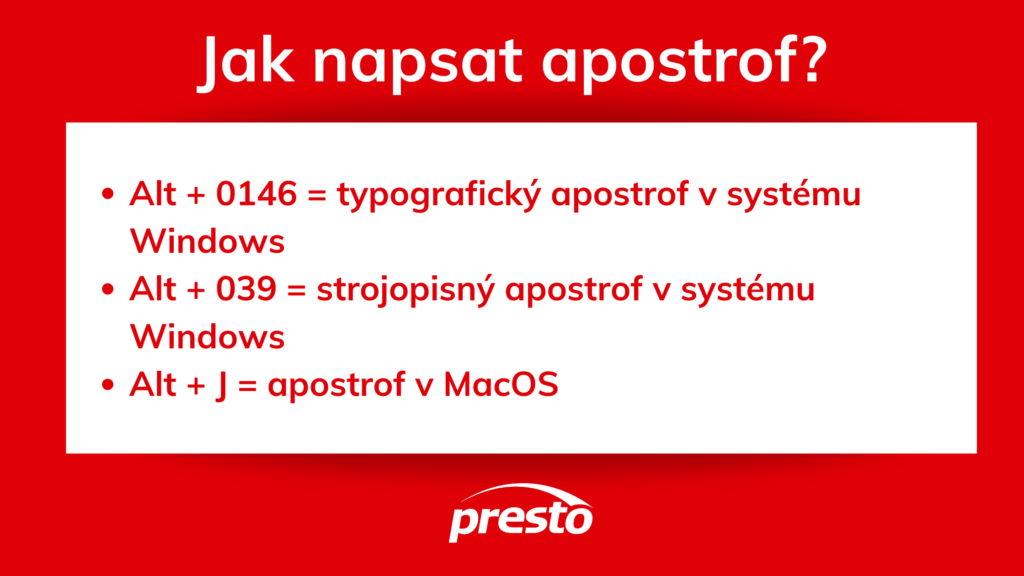 jak napsat apostof